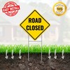 2PC Road Closed Sign with Stakes, 13 Inches by 13