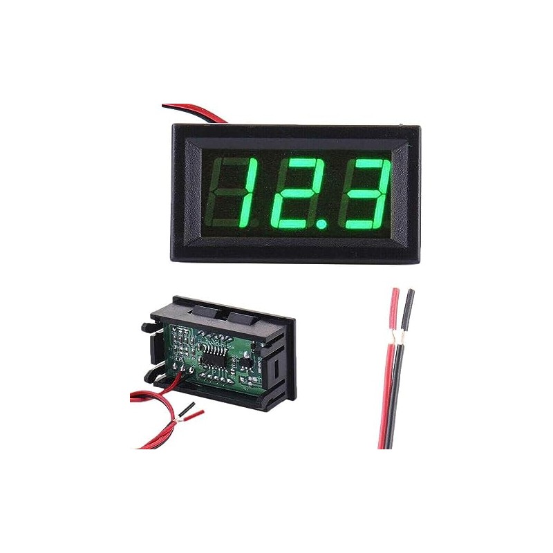 Wave 2 Pcs Voltmeter DC Voltage Panel 0.56″ LED Display