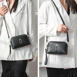 candygirlft Crossbody Bags for Women, Leather Crossbody Purse Shoulder Bags Lightweight Small Purses for Women (black)