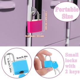 8 Pieces Luggage Locks Suitcase Padlocks Suitcase Locks with Keys Mini Brass Padlock Set for Travel Gym Locker Bags Holiday Cases