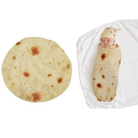 Sonhomay Newborn Swaddle Blanket Burrito Tortilla Baby Swaddle Blanket with Hat Warm Wrap Bed Taco Blanket Headband Set Soft Sleeping Bag Unisex Baby Girls Boys 85.1 x 85.1