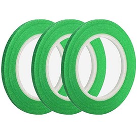 3 Pack 1/4" x 60yard Green Painters Tape with Thin Narrow Finishing & 14 Day Easy Removal Trim Edge (6mm/.25in Wide)