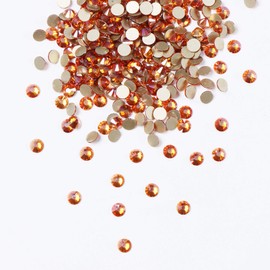 Jollin Glue Fix Crystal Flatback Rhinestones Glass Diamantes Gems for Nail Art Crafts Decorations Clothes Shoes(ss16 1440pcs, Amber)