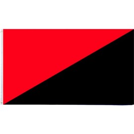3x5FT Solid Red and Black Anarchy Anarchist Flag Dorm Man Cave Protest 100D