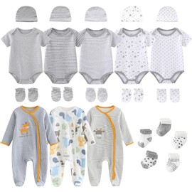 Ruliby New Born Clothes Cotton Layette Gift Outfit Set Unisex Baby Clothing and Accessories 0-3 Months
