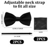 MADGININE Bow Tie 2 PCS Bow Ties for Men Adjustable