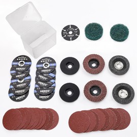 HERZO Cutting Disc 50 mm, Separating Grinding Polishing Multi Material, 10 mm Bore, Accessory Set for Mini Angle Grinder (39 Pack)...