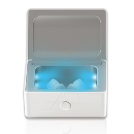 IRIVER BLANK Fastest LED-UV Hearing Aid Dryer and Dehumidifier Accessory | UV-C Ultraviolet Light Box Kit | Removes Sweat & Moisture from Hearing Aids, Wireless Earbuds, and Ear Amplifiers