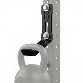 Universal Kettlebell Holder for Power Rack, Adjustable Slot Design Fits 2x2" 3x3" Rack with 5/8" or 1" Holes, Heavy-Duty Steel Kettlebell Attachment for Home Gym Storage, Sold as Single