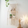 ETOFIXEE Macrame Shelf, Boho Shelf, Hand-Woven Floating Shelf, Double Layer,
