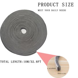 Ulifebetter 33Ft Weather Stripping Brush for Sliding, 0.35" Wide x 0.2" Door Seal self Adhesive Dust Proof，Seal Strip Wind Proof,Seal Strip Door Soundproofing Strip for Window Doors Frame(Grey)