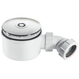 McAlpine ST90CP10-70 90mm Shallow Shower Trap Chrome Plated Plastic, White