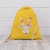 Oktoberfest Child Gym Bag, Sweet Deer, Spring Animals with Flowers