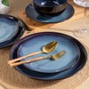LERATIO Ceramic Dinnerware Sets for 4,Stoneware Coupe Plates and Bowls
