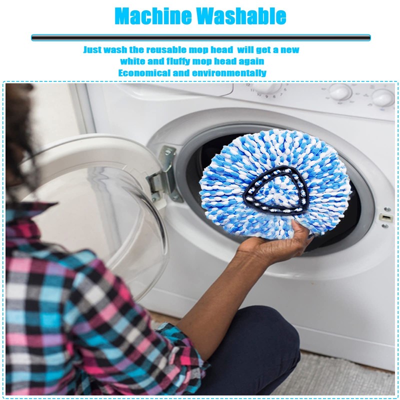 12 Packs Spin Mop Replacement Head, Only Fit for RinseClean