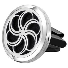 Wild Essentials Swirl Essential Oil Car Vent Diffuser, Stainless Steel Locket Pendant With 8 Color Refill Pads, Customizable Color Changing Air Freshener for Aromatherapy