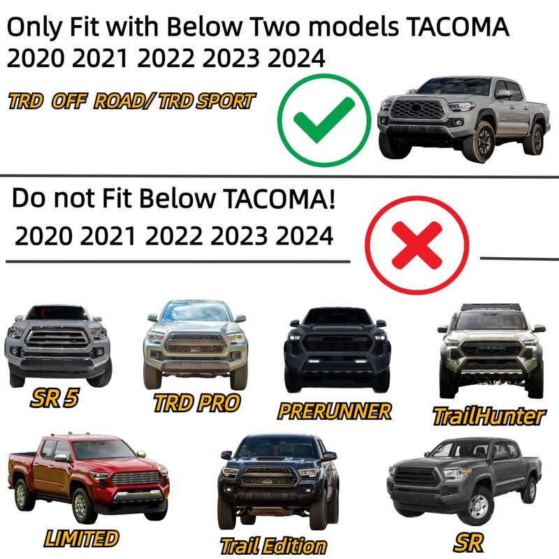 4 PCS Grill Lights for Toyota Tacoma 2023 2020 2021