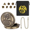 Mini DND Dice Set with Steampunk Dragon Pocket Watch Case,