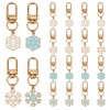 PH PandaHall 20pcs Snowflake Keychains 4 Style Christmas Enamel Snowflake