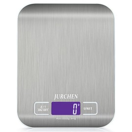 Digital Kitchen Scales, LCD Display, 1g/5kg Capacity, Stainless Steel, for Baking, Cooking, Food Weighing,Weight units lb, oz, g, ml, oz