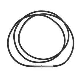 Glory Qin Cadena de cuero negro de 3 mm con cierre de acero inoxidable, cadena de cuerda de 40 a 71 cm, 26 Inch Red, 1