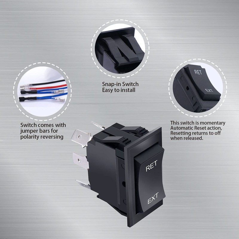 weideer Momentary Reverse Polarity Rocker Switch DPDT (ON)-Off-(ON) 6 Pin
