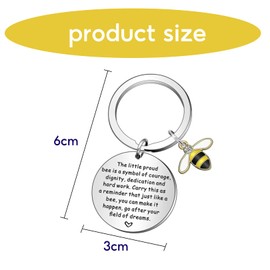Bee Keyring,Proud of You Gifts Congratulations Gifts for Women,Back to School Inspirational Keyrings Good Luck Gift New Job Keychain Thank Friendship Colleague Leaving Little Reminders Beekeychain