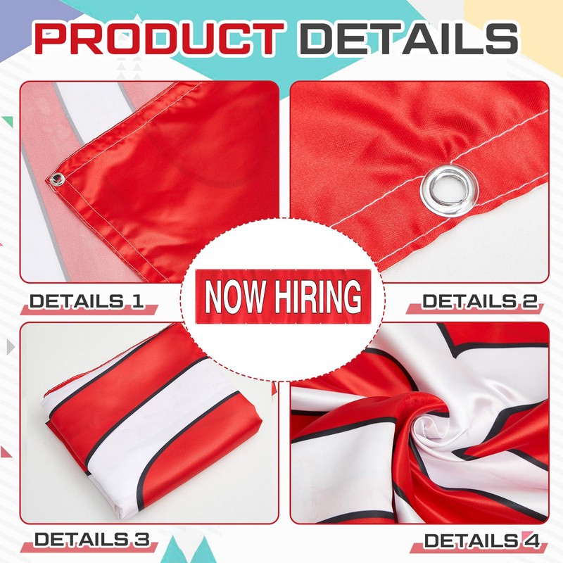 HunnmingRe Now Hiring Sign 3 x 10 ft Now Hiring