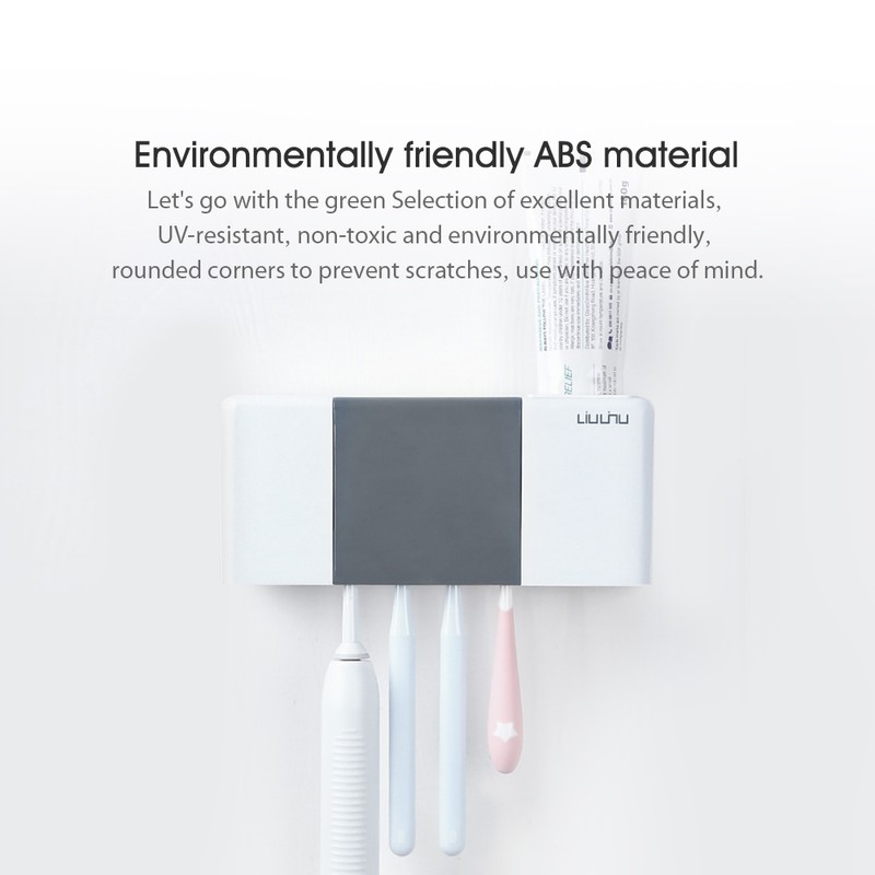Liushu Toothbrush Sterilizer Box 4000mAh Rechargeable UV Disinfection Toothpaste Dispenser