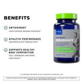 POWERLIFE High Impact Endurance Astaxanthin and ElevATP Athletic Performance Support Supplement, 30 Capsules