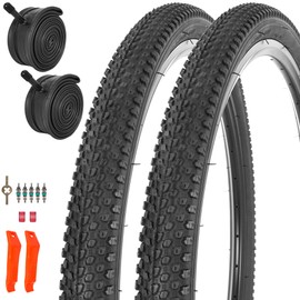 RUHUO 2-Pack 26 Inch Bike Tires 26 x 2.125, Mountain Bike Tires & Tubes Set, Folding Replacement Bicycle Tires with Tire Levers for Off-Road Bike