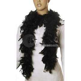 1 x Black Feather Boa 180 cm Boa Costume Carnival Bachelor Parties