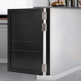 Swinging Cafe Door Pine Wood Saloon Door Includes Hinges, Single Half Doors for Kitchen Shop Entrance Partition Pub (Black, 23.6x35.4in)