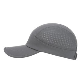 FEINION Men Quick Dry Performance Running Cap Lightweight Sports Hat Outdoor Athletic Sun Cap (Dark Grey)