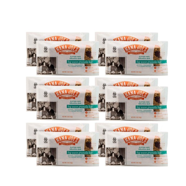 Nana Joes Granola Big Wave Bars, 12 Count, Gluten-Free, Vegan,