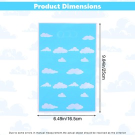 50Pcs Blue Sky White Clouds Party Favor Goodie Bags, Cartoon Story Candy Treat Bags with Handle, Plastic Goody Gift Bag Bulk for Kids Birthday, Baby Shower, Wedding, Thanksgiving, Christmas, New Year