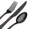 O.C.E. Matte Black Silverware Set, Stainless Steel Flatware Set, 20-Piece