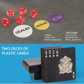 LUOBAO Premium Numbered Poker Chips for Card Board Game,for Texas Hold'em, Blackjack,Card Club or Late Night Poker Games