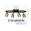 CRAFTRONOS 4 Light Modern Track Lighting Kit, Matte Black Brass
