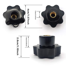 Pack of 10 Star Grip Nut M8, Star Screw, Internal Thread Clamping Button, Star Shape Head Knob Handle Hand Button for Machine Tool for Machine Tool - Black