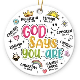 Gift Glow Christian Christmas Ornaments 2024 - Religious Spiritual Faith Based Gifts for Christian Women, Mom, Daughter, Sister, Friend, Coworker - You are Christmas Tree Decorations Ceramic Ornament