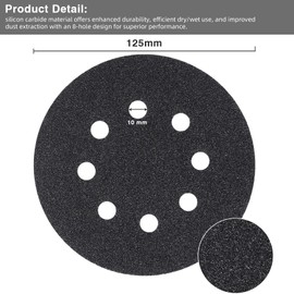 40Pcs 125mm Schleifblätter 60/80/120/180/240 Körnung | Siliziumkarbid Schleifpapier für Autolack, Edelstahl, Holz & Spiegelpolitur | Nass-/Trockenschleifen Schleifmittel für Winkelschleifer