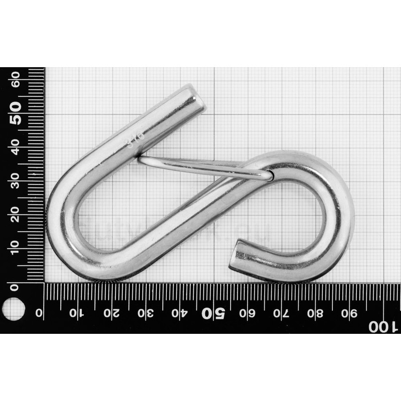 Yacht Steel S-Haken mit Sicherung, Edelstahl, 9,5mm, 90mm