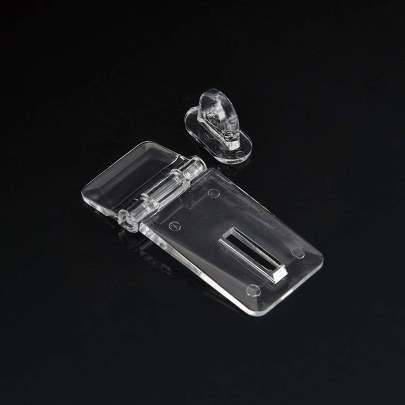 DEEKOUDT 10Pcs Crystal Clear Acrylic Hinged Latch, Snap Door/Box Hinge