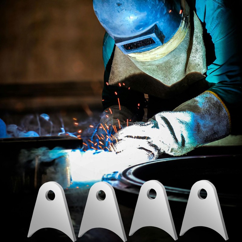 4pcs Weld On Tabs, Silver Weld On Shock Mounts Plate