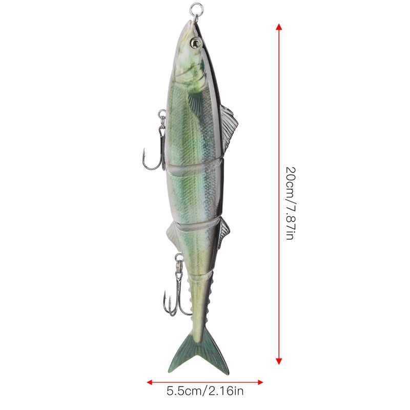 Multiple Segments Bait Fish Lure with Treble Hook Sea Fishing