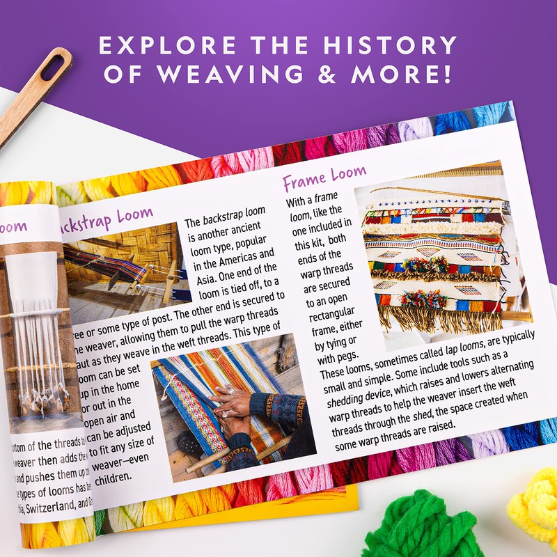NATIONAL GEOGRAPHIC Kids Weaving Kit - Arts and Crafts Loom