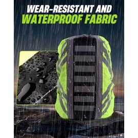 Waterproof Rucksack Rain Cover, Reflective and High Visibility Protector with Adjustable Non-Slip Strap for Hiking, Camping, Cycling & Travel, Comes with Storage Bag