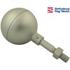 4" Diameter Silver Clear Anodized Ball Flagpole FinialTopper for In-ground