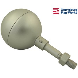 4" Diameter Silver Clear Anodized Ball Flagpole FinialTopper for In-ground Outdoor Flagpoles